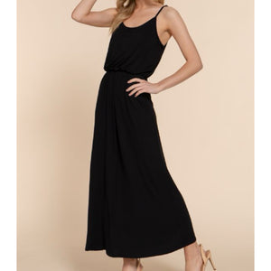 Well Known Midi Dress With Elastic Waistband Black