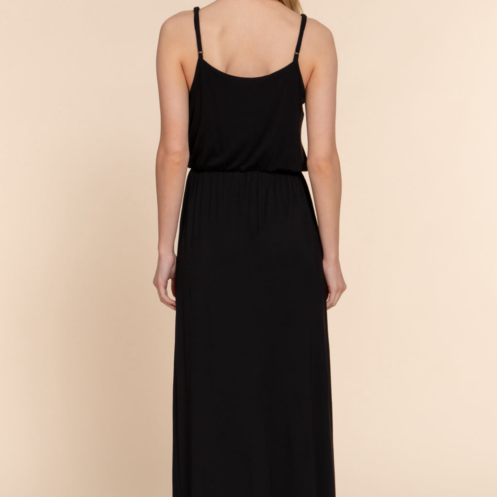 Well Known Midi Dress With Elastic Waistband Black