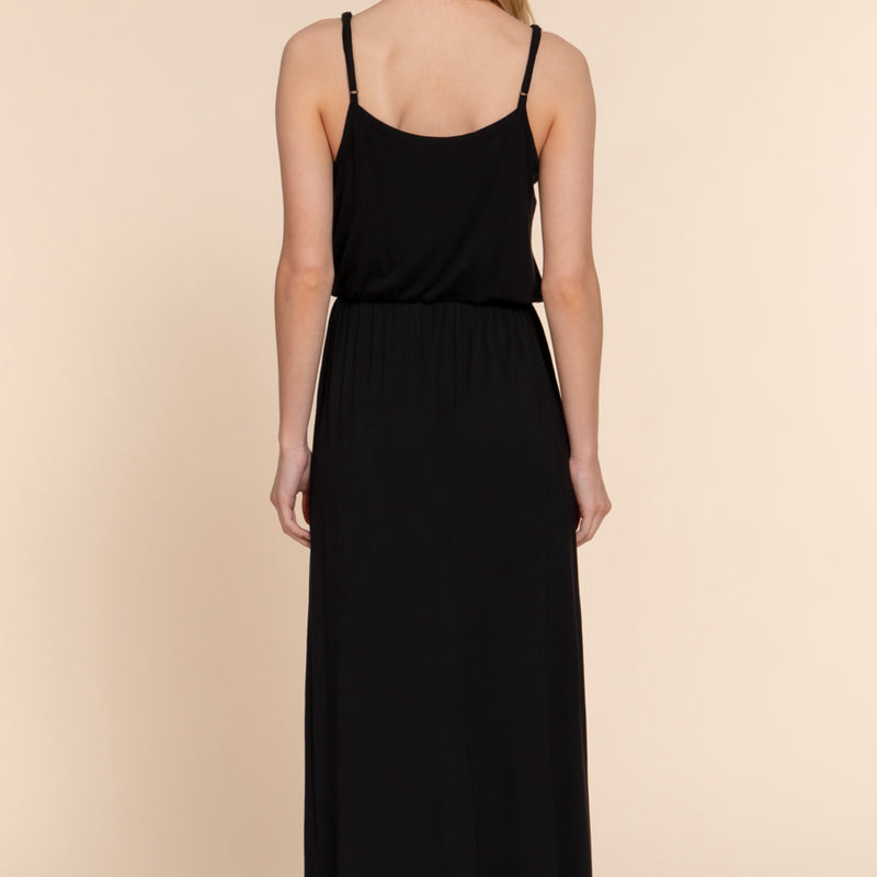 Well Known Midi Dress With Elastic Waistband Black