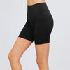 Mid Rise Frayed Hem Shorts Black