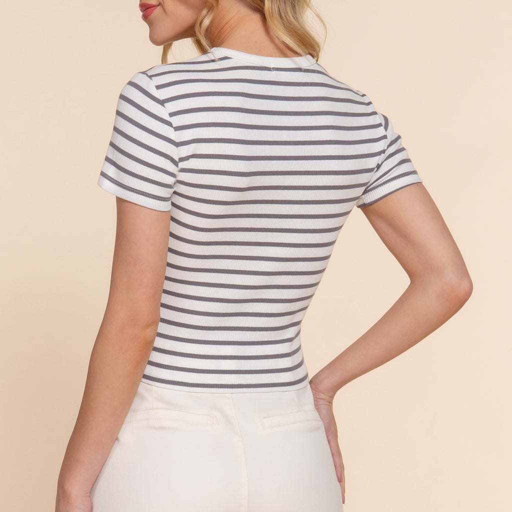 Simply Me Short Sleeve Stripe Top