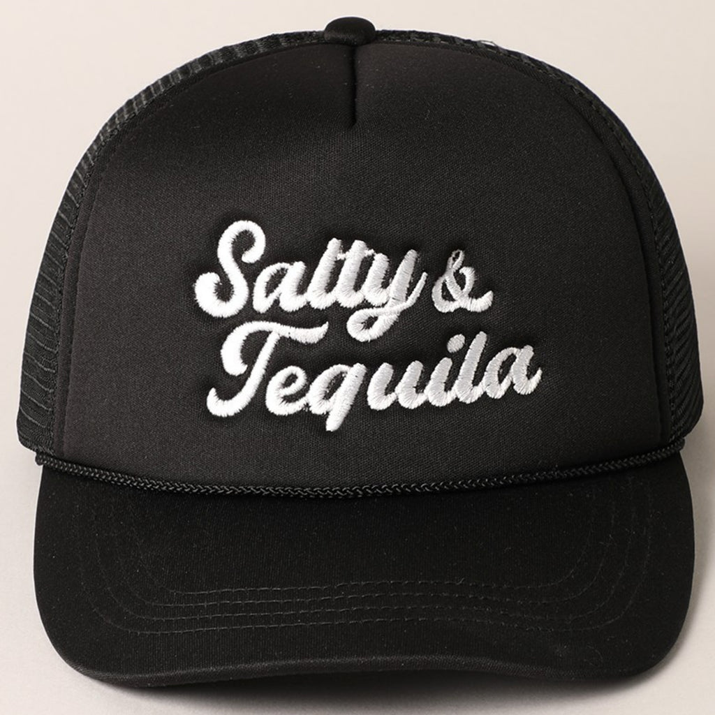 Salty & Tequila Embroidery Mesh Trucker Hat