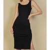 Well Known Midi Dress With Elastic Waistband Black