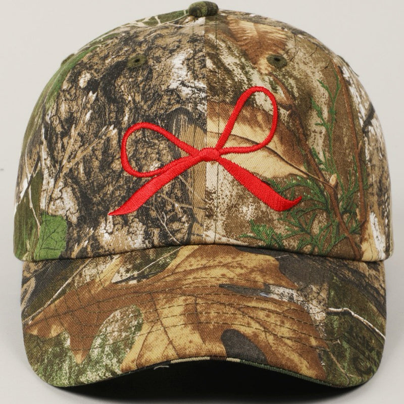 Ribbon Bow Embroidery Realtree Camo Baseball Cap