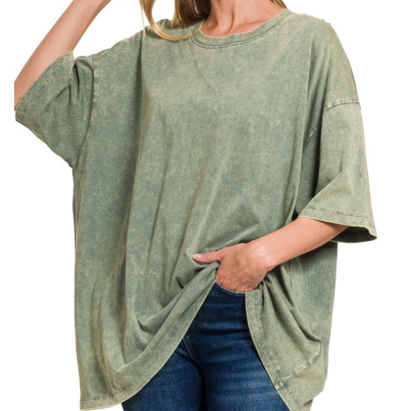 Weekend Awaits Oversized Tee Ash Jade