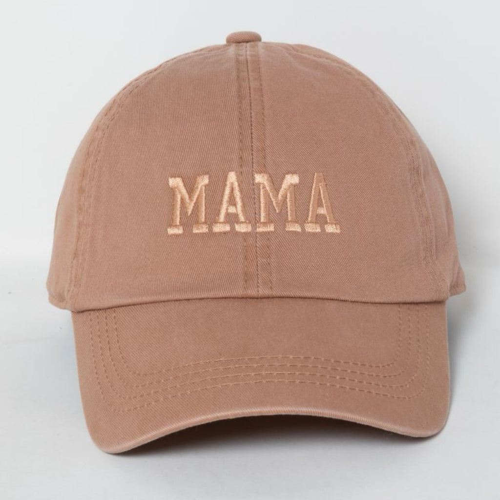 Mama Embroidery Baseball Cap Clay