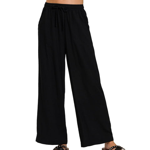 Out For The Day Elastic Waistband Pants Blue