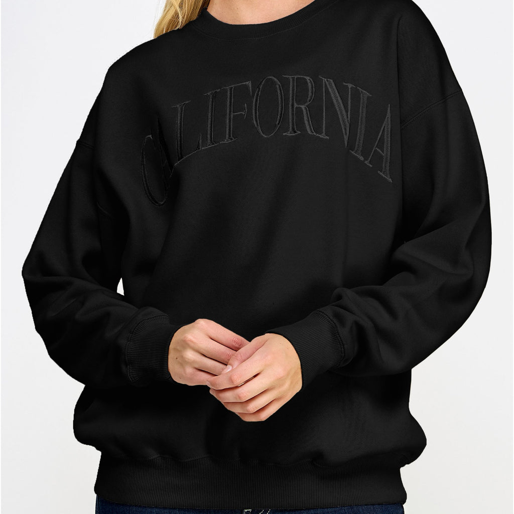 California Embroidery Sweatshirt Black