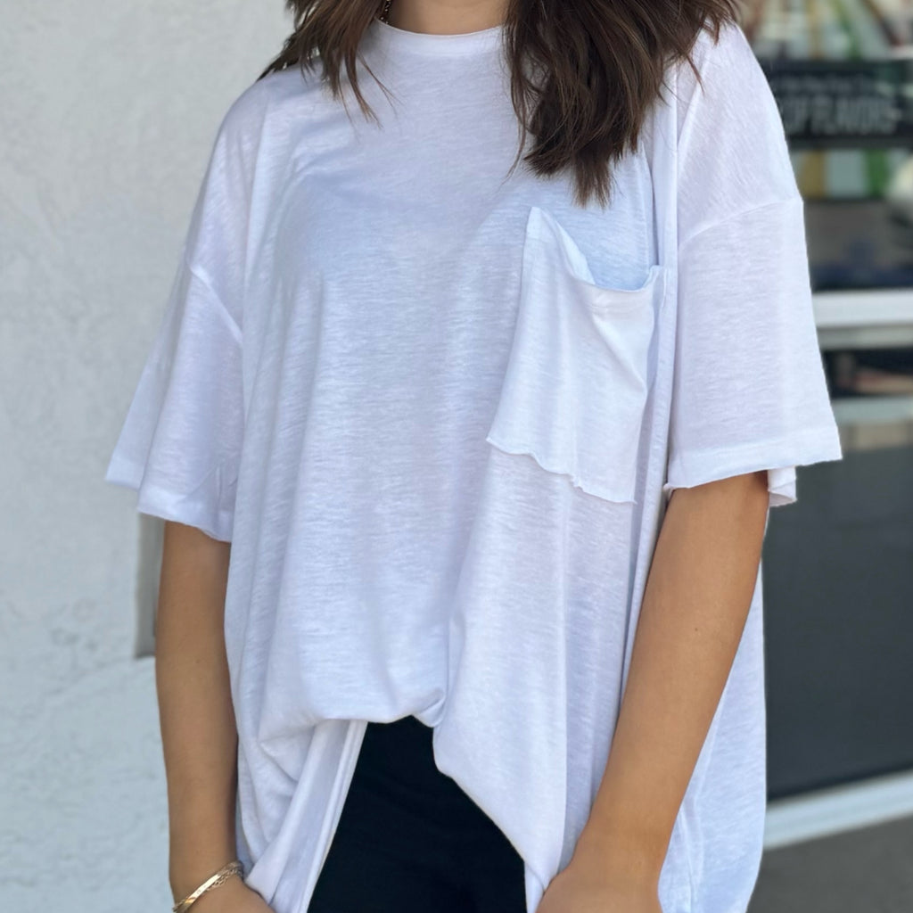 Breezy Day Oversized Basic Tee White