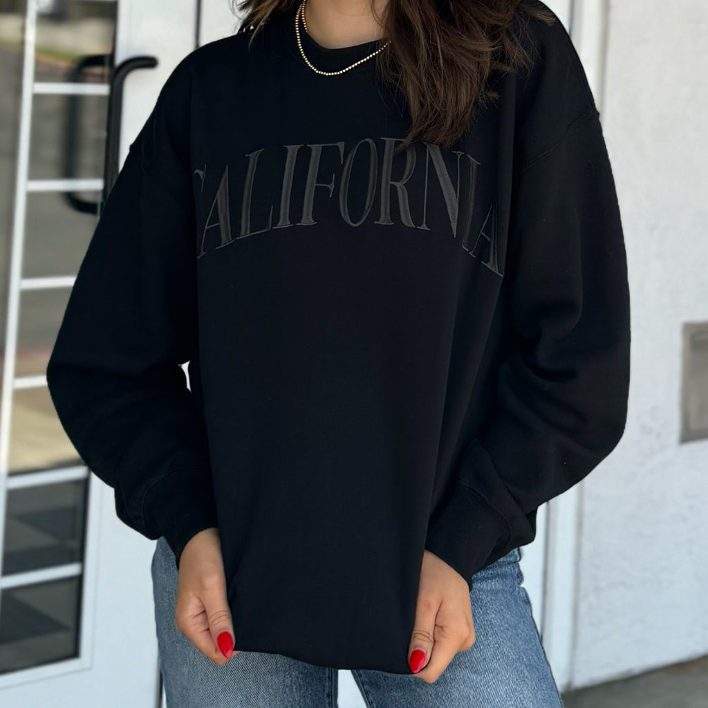 California Embroidery Sweatshirt Black