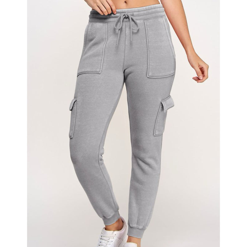 Don’t Bother High Rise Cargo Joggers Grey