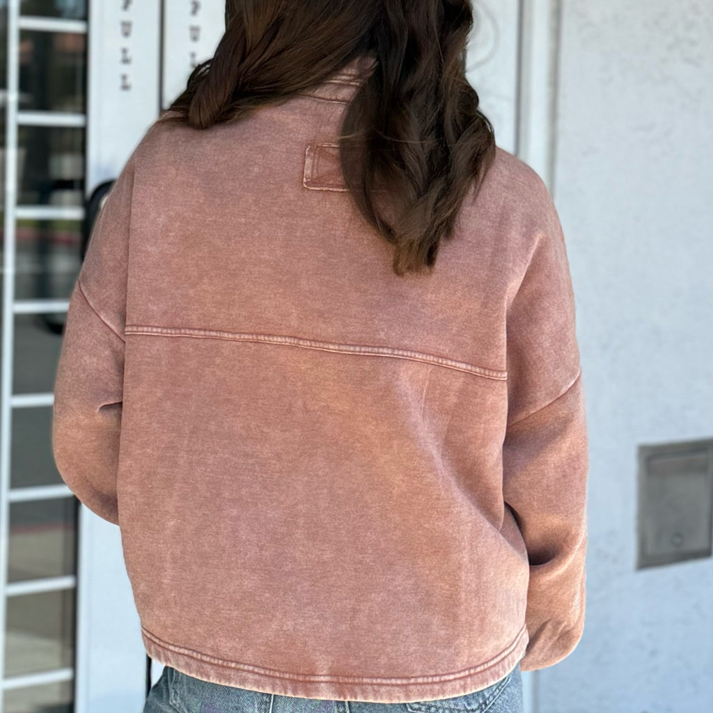 Beach Life Acid Washed Jacket Rust