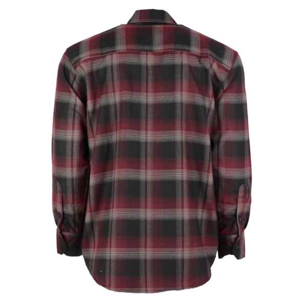 Sundown Heavyweight Flannel in Light Maroon/Black/Grey