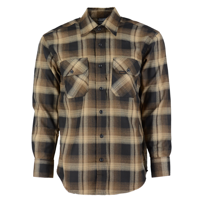 Sundown Heavyweight Flannel in Light Brown/Black/Sand