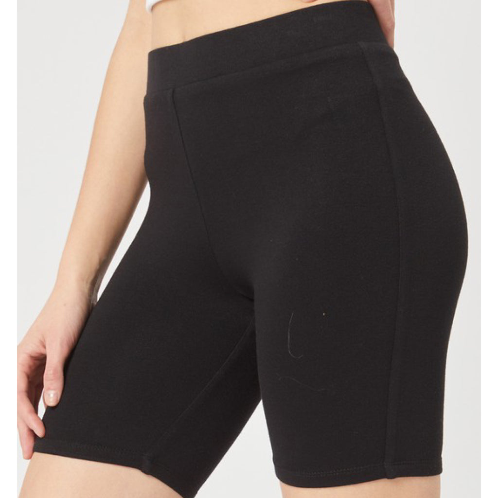 Run This Way Solid Biker Shorts Black