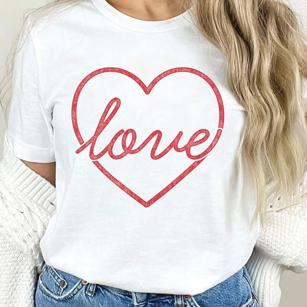 Love Me Heart Graphic Tee White