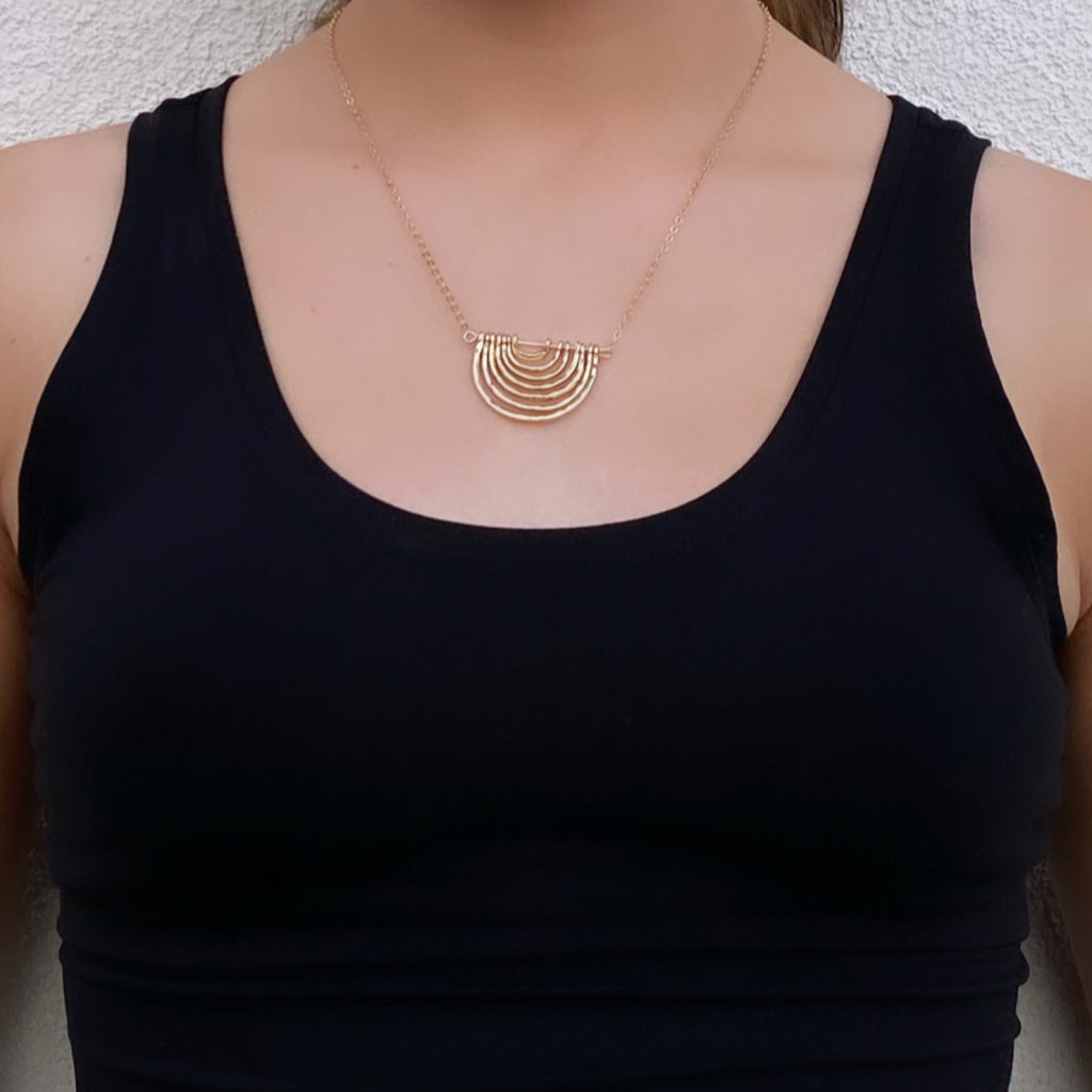 Multi Semi Circle Charm Necklace